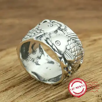 

S925 sterling silver men's ring personality fashion retro classic jewelry Pisces 2018 new style gift to send lover