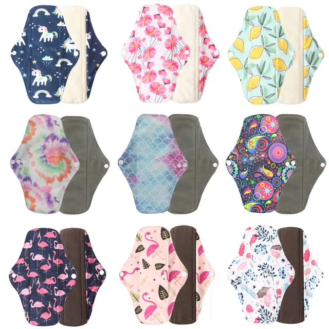 Reusable cloth pads. Washable menstrual pantyliner with wings. Alternative  flow protection. Fabric sanitary napkin…