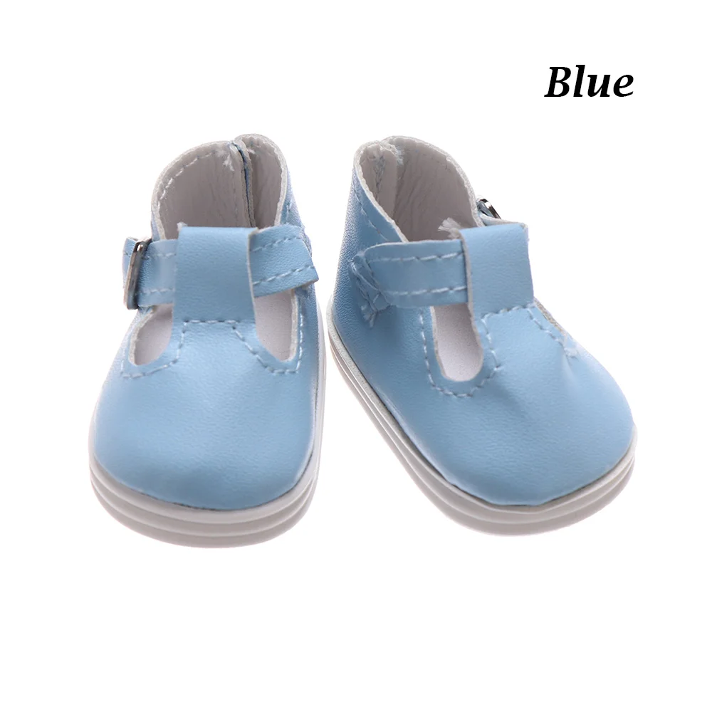 blue 1 пара 5,5*2,8 см спортивная обувь из искусственной кожи для 14 дюймовых девочек куклы DIY мини-игрушки обувь кукла ручной работы аксессуары детские игрушки подарки - Цвет: blue