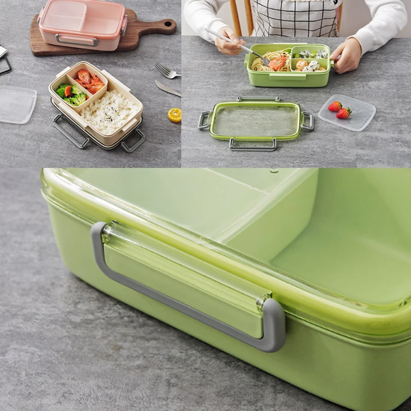 Lunch Box 1PC For Kids Food Container Portable Microwave Lattice Independent Leak-Proof Bento Box Hot Sale