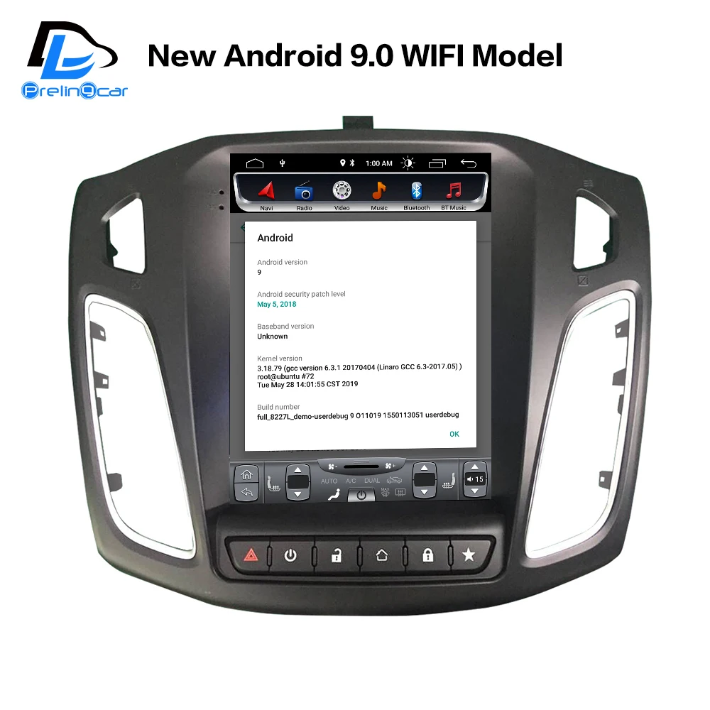 4G Lte вертикальный экран android 9,0 Автомобильный gps Мультимедиа Видео Радио плеер для ford focus салон 2012- лет Навигация стерео