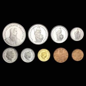 

Switzerland set 9 coins , 1centime - 5 Fr , original, UNC