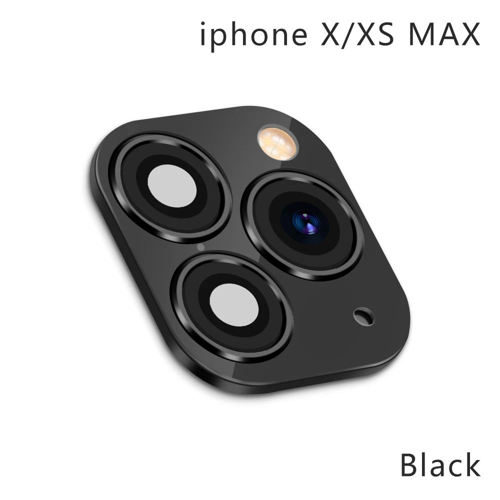 smartphone camera lens For iPhone XR X to iPhone 11 Pro Max Luxury Fake Camera Lens Sticker Seconds Change Cover Case Phone Upgrade Support Flash mobile micro lens Lenses