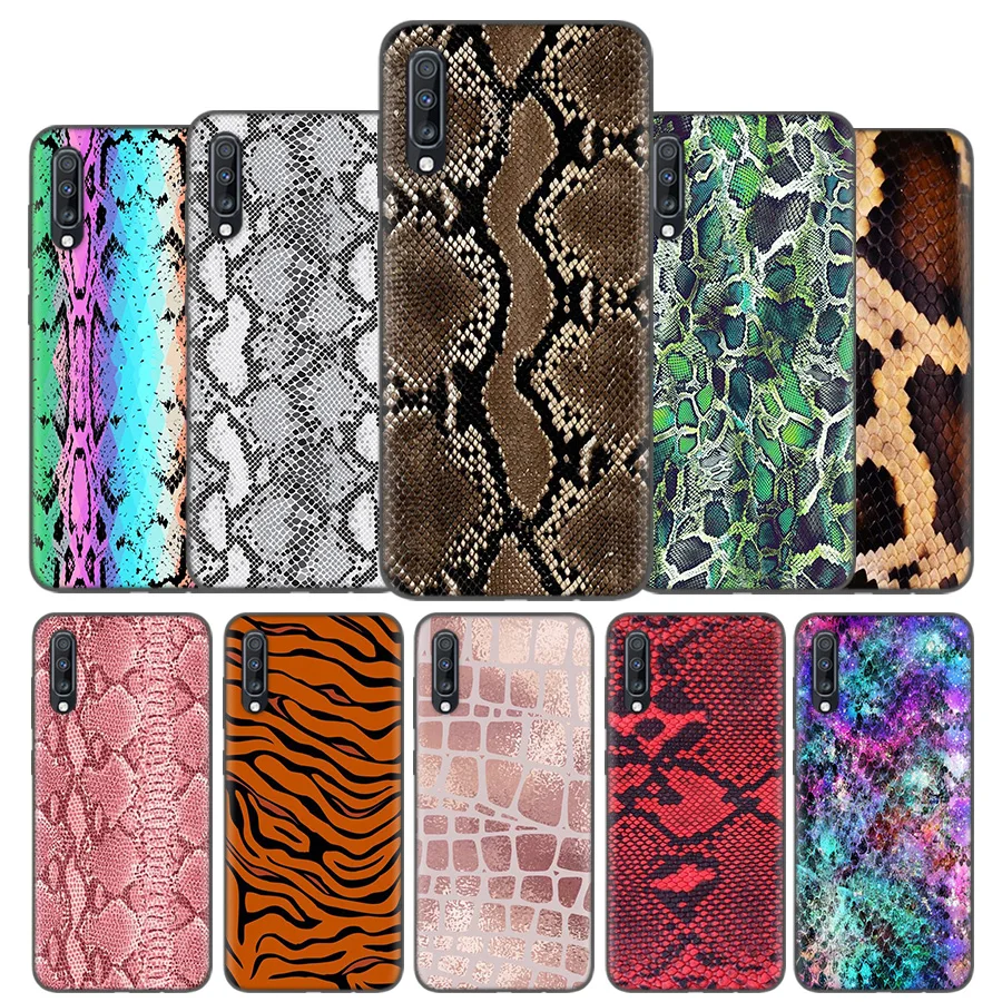 

Silicone Case Cover For Samsung Galaxy A50 A80 A70 A60 A40 A30 A20 A20e A10 A9 A8 A7 A6 Note 8 9 10 Plus 2018 5G Pink Snake Skin