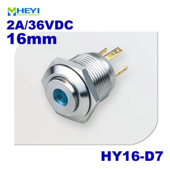 

Stainless high flat HY16-D7 1NO resetable waterproof push button with pin