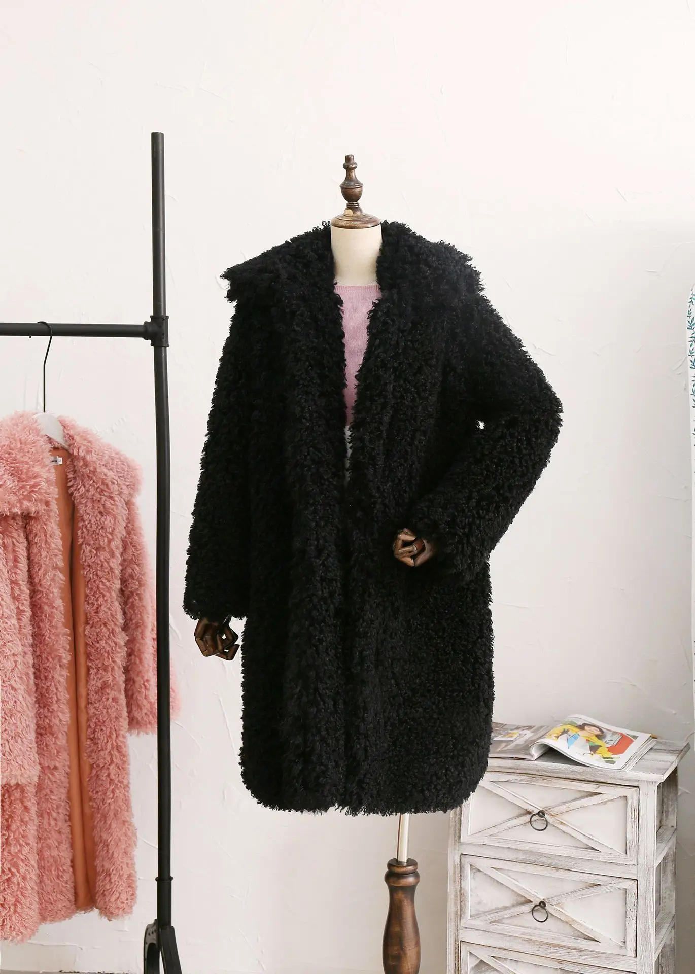 Новое Женское зимнее мягкое пушистое пальто из овчины, толстое теплое пальто, женская куртка, плюшевое пушистое пальто из искусственной травы