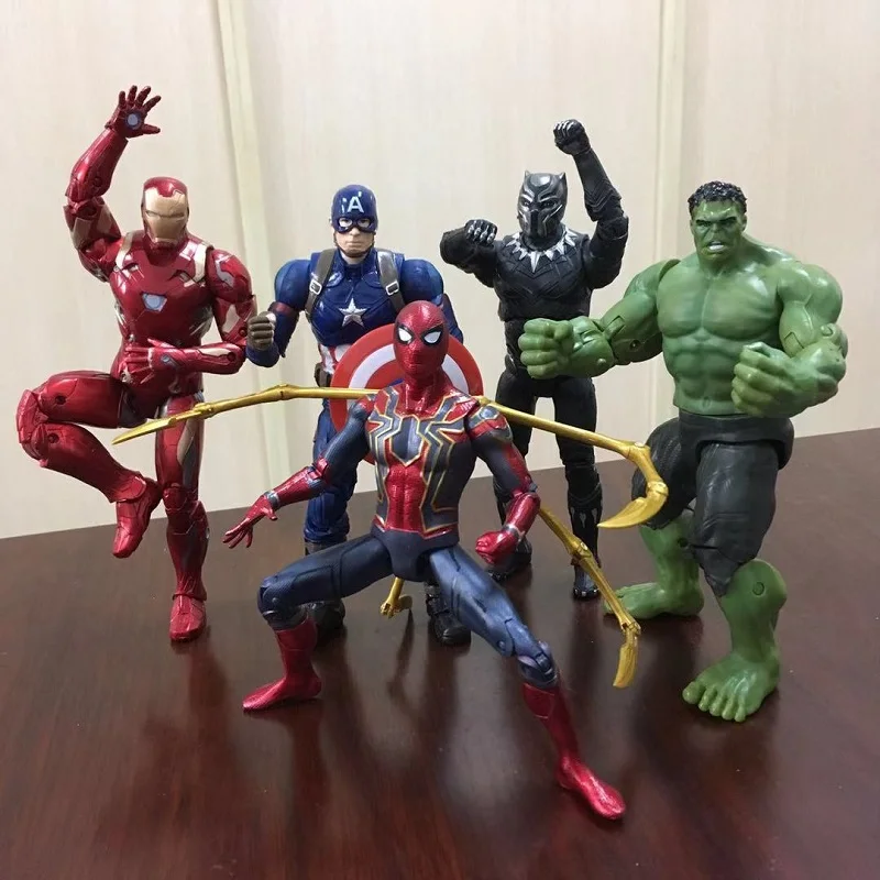 Экшн фигурки Marvel Мстители 16 см персонажи супергероев из ПВХ подвижная шарнирная