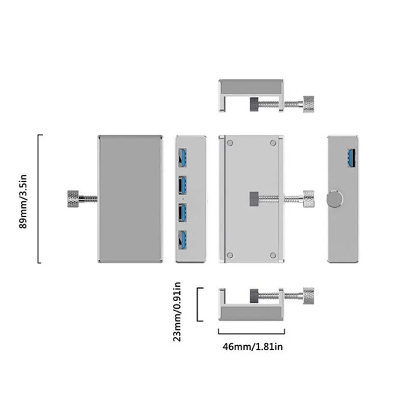 ORICO USB концентратор USB 3,0 концентратор зарядный концентратор Профессиональный зажим дизайн Алюминиевый сплав 4 порта портативный размер туристическая станция для ноутбука