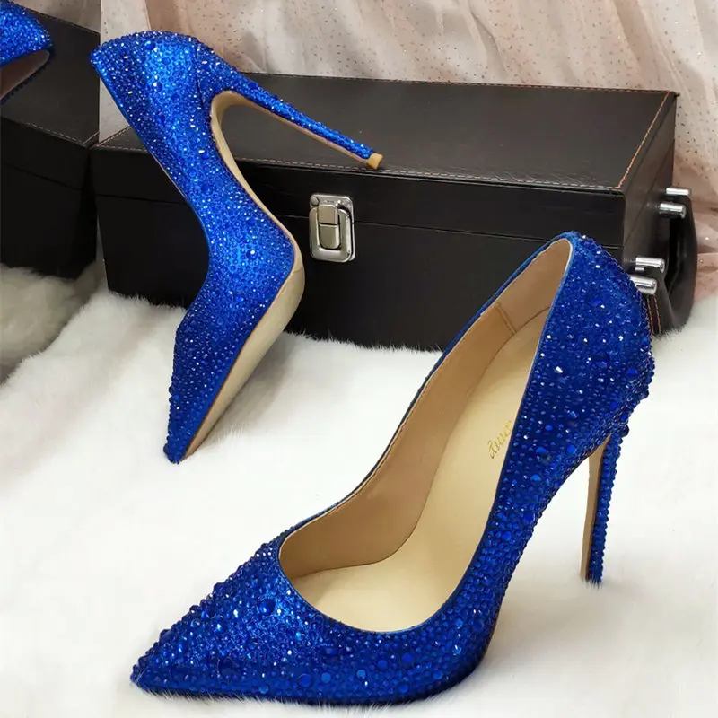 blue crystal heels