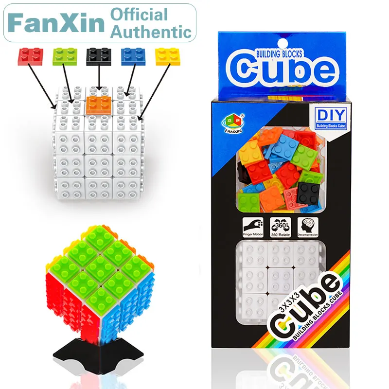 FanXin Diy 3x3x3 магический куб 3x3 профессиональная скоростная головоломка пластиковые скрученные головоломки антистресс Развивающие игрушки для детей