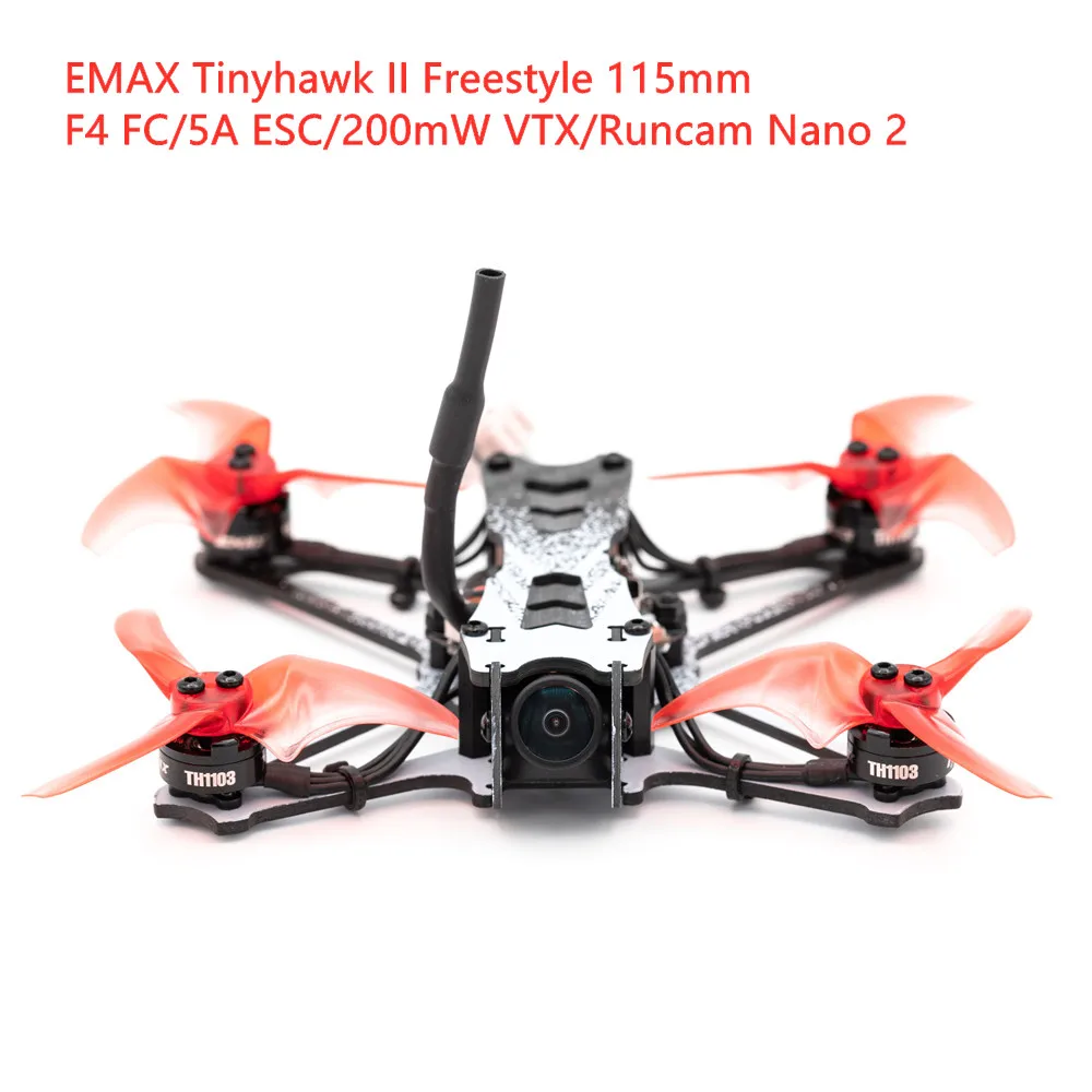 Квадрокоптер EMAX Tinyhawk II frestyle 115 мм 2 5 дюйма с F4 ESC 200 МВт Runcam Nano RC FPV гоночный Дрон BNF