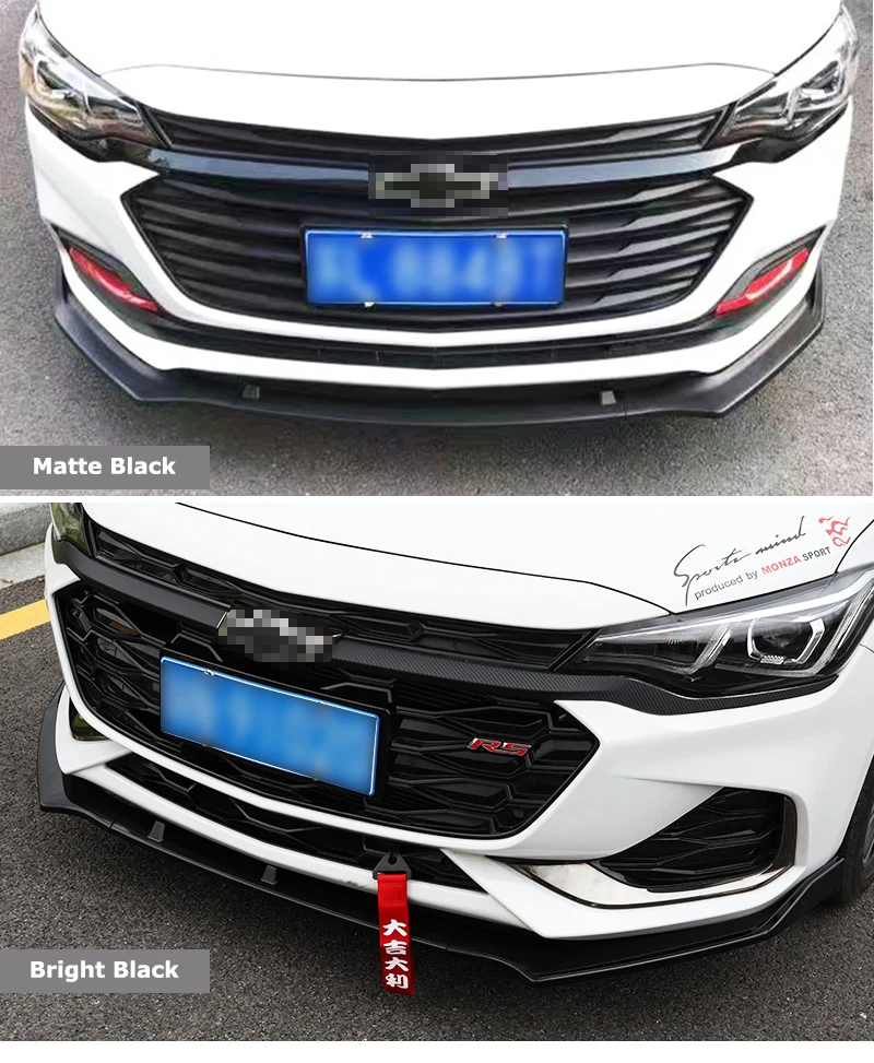 Углеродное волокно, ABS, черный, 3 шт., комплекты для кузова автомобиля, сплиттер, диффузор, передний подбородок, бампер, губы для Chevrolet Cruze 1,0 T, версия
