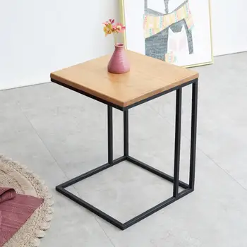 

All Solid Wood Small Coffee Table Nordic Oak Corner Table Simple Square Table Living Room Ins Iron Sofa