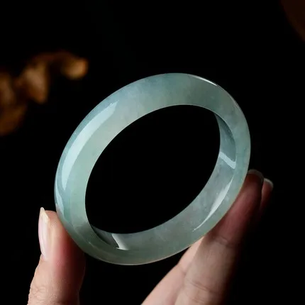 

zheru jewelry natural Burmese jade light green 54mm-64mm bracelet elegant princess bracelet best gift