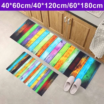 

Colorful Rainbow Rug Bedroom Mat Washable Non-Slip Dining Room Carpet Soft Area Rug Bedroom Rectangle Floor Mat Home Decoration