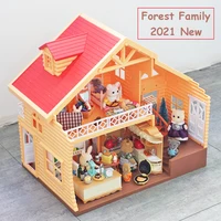 Children's Miniature Dollhouse Furniture Accessories 1/12 Baby Plush Dolls Forest Rabbit Family Diy Critter Toys For Girls Gift 1