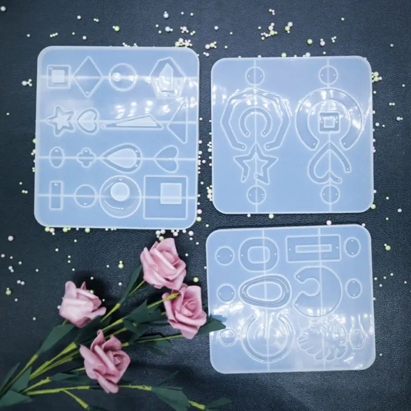 

NEW DIY Crystal Epoxy Mold Triangle circular ellipse geometric figure combination mold silicone Mould Making tool