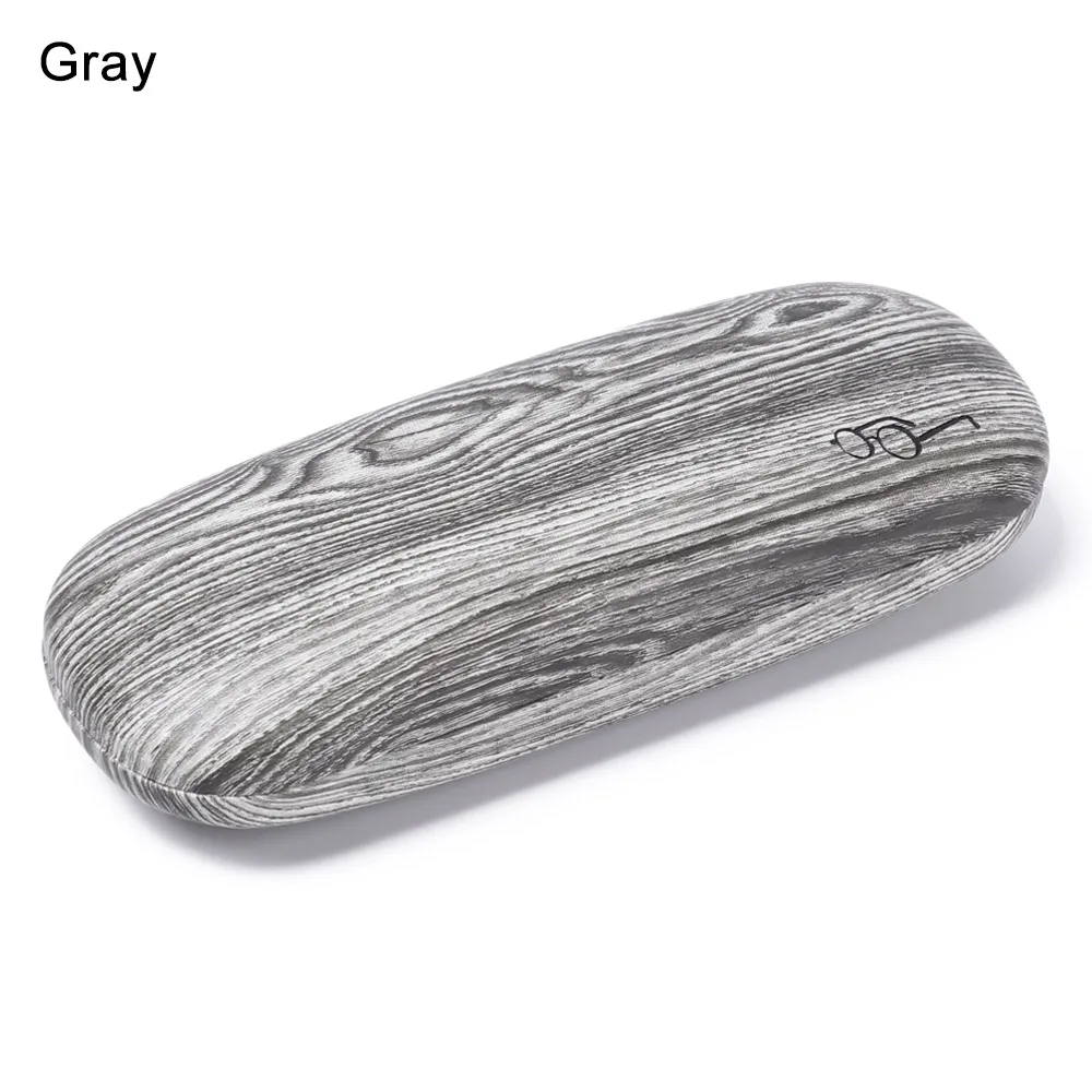 grey Модная деревянная коробка для очков, женские и мужские жесткие кожаные очки для чтения, чехол для солнцезащитных очков, портативный держатель для очков, защита для очков - Цвет: grey