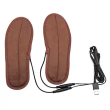 Унисекс, для женщин и мужчин, с питанием от USB, электрическое отопление, стельки, плюш, мех, зима, сохраняет тепло, углеродное волокно, стелька для ног, согревающая