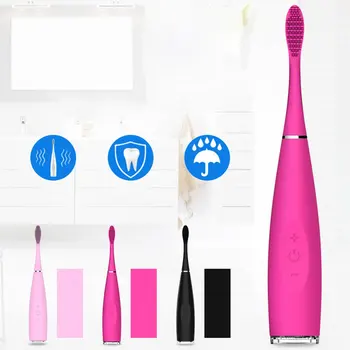 

Electric Silicone Toothbrush Rechargeable Ultrasonic Sonic Wave Shake Automatic Tooth Brush Teeth Whitening Cleaning