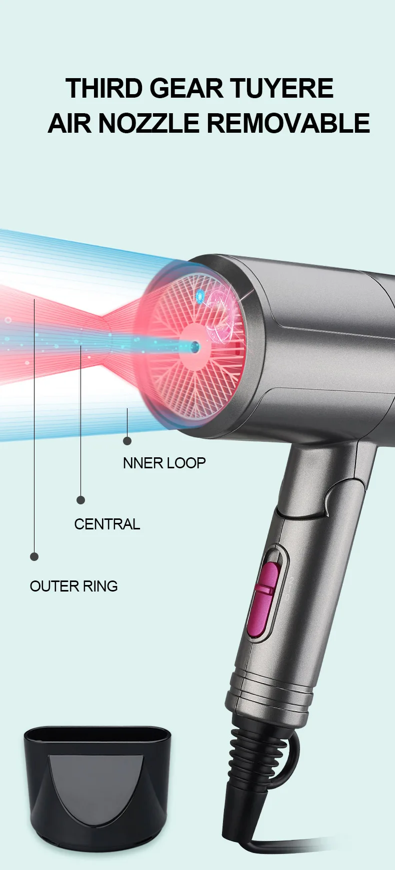 Foldable Hair Blower Professional Hair Dryer Anion Hair Dryer Professional 1200W Quick Dry Portable Smart Home Mini Travel Blow
