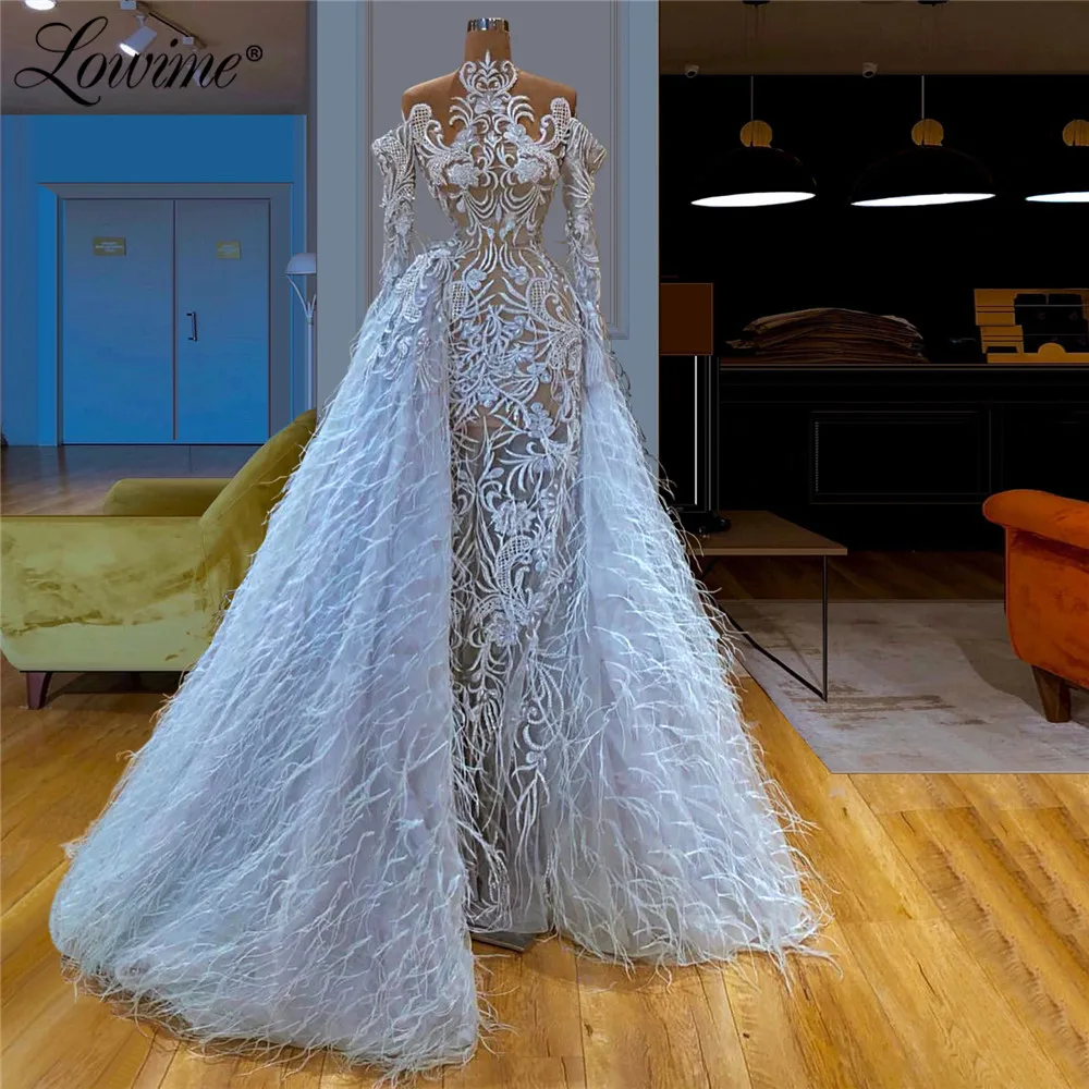Синие вечерние платья-кафтаны с перьями со съемным шлейфом Robe De Soiree Дубай турецкие Выпускные платья для конкурсов и праздников