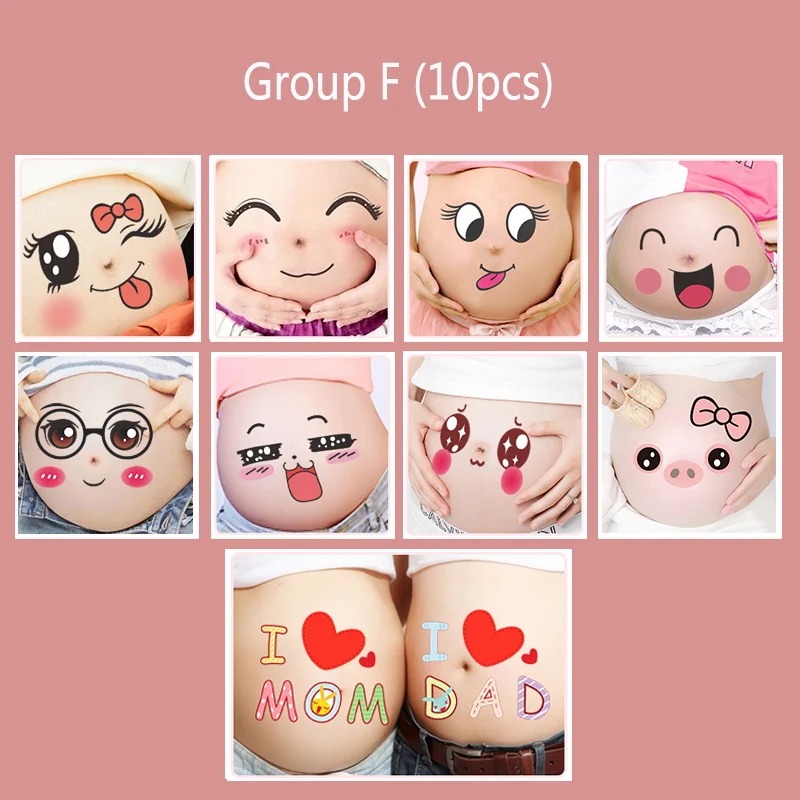 newborn lifestyle photos Belly Stickers Cute Photography Props Woman Pregnant Smiling Face Belly Stickers Mum Maternity Accessories baby boy souvenirs and giveaways	 Baby Souvenirs