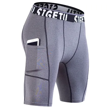 

Men Bodybuilding Shorts Fitness Workout Inseam Gyms Shorts Male Muscle Alive Elastic Compression Tights