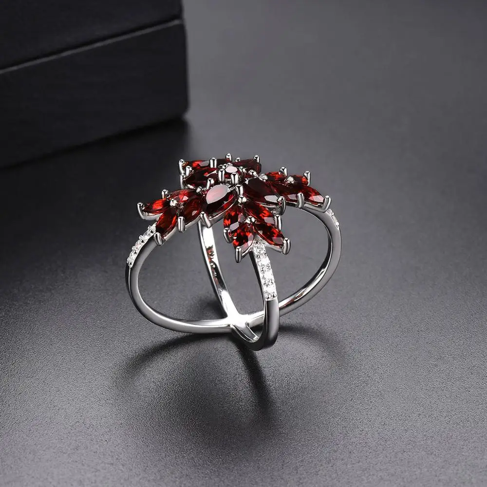 Natural Garnet 925 Sterling Silver Rings Unique Special Design 5.05 Carats Natural Garnet Gemstone Rings Unisex Anniversary Gift