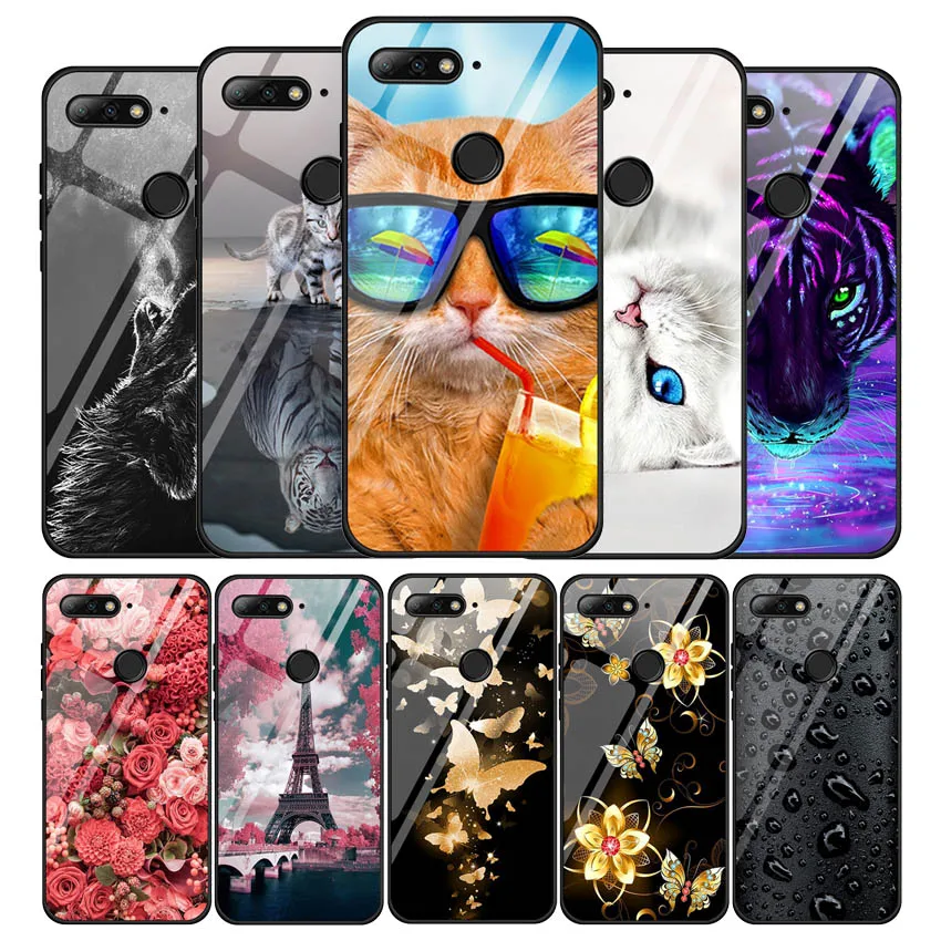 

Luxury Tempered Glass Cover For Huawei Honor 6X 7X 8 A 8X MAX 9 10 20 Lite Pro Play Note 10 V20 Huawei P Smart+ Y7 Pro 2019 Case