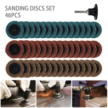 46 pièces 2 pouces 50mm disques de ponçage rouleau de verrouillage Surface disques de ponçage tampon de polissage papier de verre disque de changement rapide pour outils rotatifs