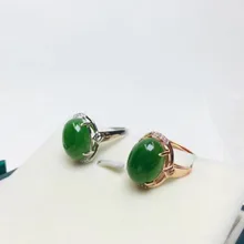 Натуральный зеленый Хотан нефрит 925 Серебряное кольцо Китайский жадеит амулет модное очаровательное ювелирное изделие ручной работы Подарки для женщин и мужчин
