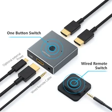 HDMI переключатель 1x2 Mini 1 в 2 Выход проводное управление HD 0 4K для XBOX
