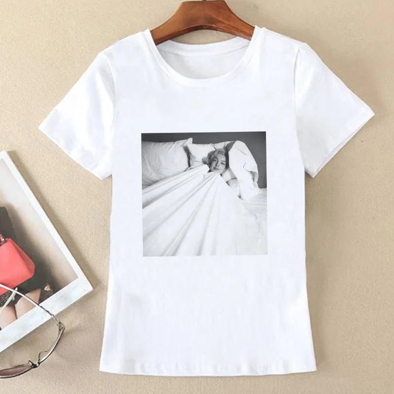 Harajuku Эстетическая Мэрилин Монро футболка женская летняя новая модная повседневная Homme футболка с принтом размера плюс женская футболка одежда