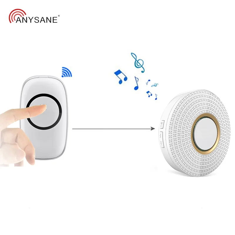 

Wireless Doorbell RF 433.92 MHZ Remote Control Door Ring 1TX to 2RX Control Remoto Up to 300m EU US Plug Audio Jingle Bell