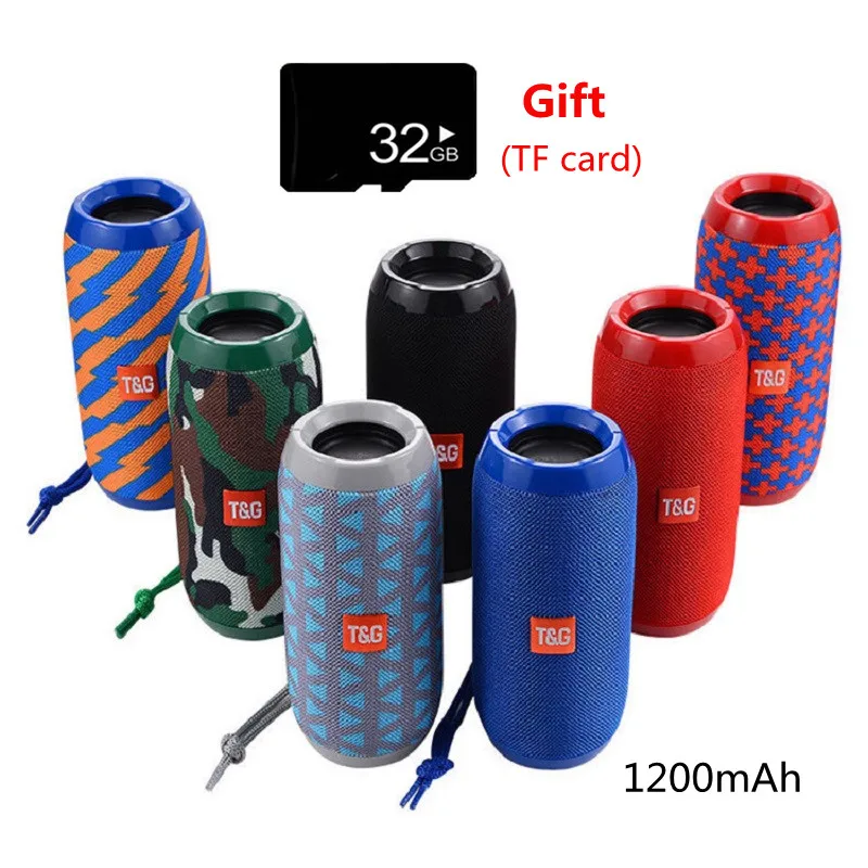 TG117 Bluetooth Speaker Portable Waterproof Wireless Bass Column Speakers Support AUX TF Outdoor Music Box Stereo Loudspeaker |