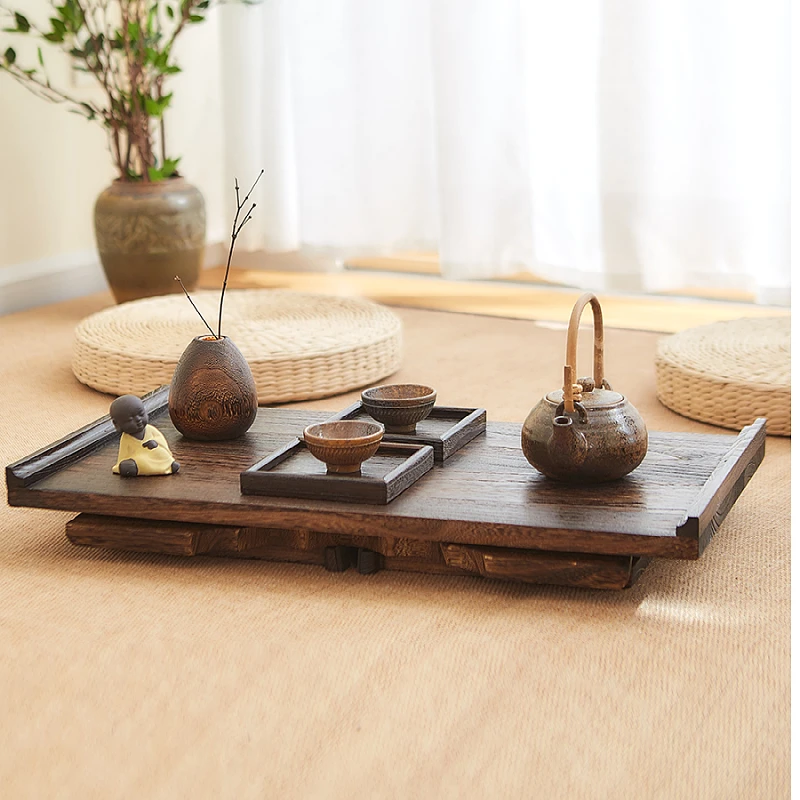 Asian Antique Furniture Japanese Floor Tea Table Rectangle Living Room Furniture Wooden Coffee Center Table Foldable folding table
