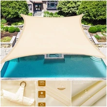 DH Awning Waterproof Shade Sail Outdoor Rectangular Shade Sail Garden Terrace Awning Swimming Pool Sail Beach Carport