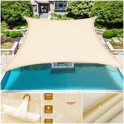 DH Awning Waterproof Shade Sail Outdoor Rectangular Shade Sail Garden Terrace Awning Swimming Pool Sail Beach Carport