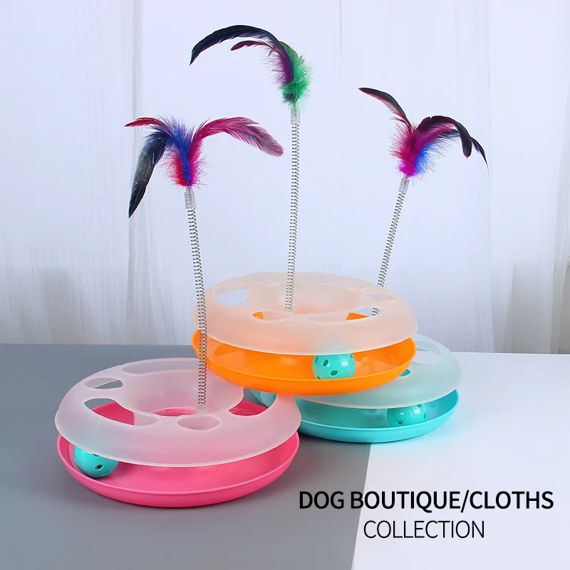 

Pet toys puzzle voice cat toy cat scratch plate rotary bell funny cat toys pet supplies wholesale