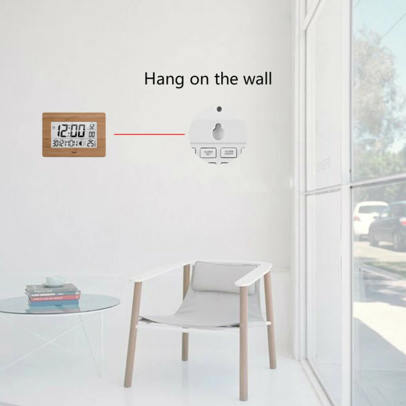 12/24 часа в сутки формат времени цифровой ЖК-дисплей Дисплей будильник фаза Луны Температура датчик