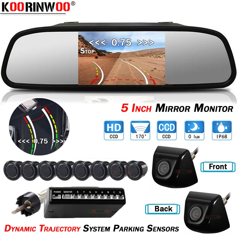Умная зеркальная система Koorinwoo с HD монитором для автомобильной камеры заднего