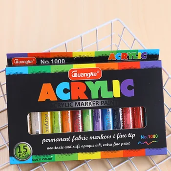 

Recruit 1000 Acrylic Marker Pen Ceramic Graffiti Pen Decoration Album Black Card Pen Water-Based Human Graffiti Fluoresent Marke