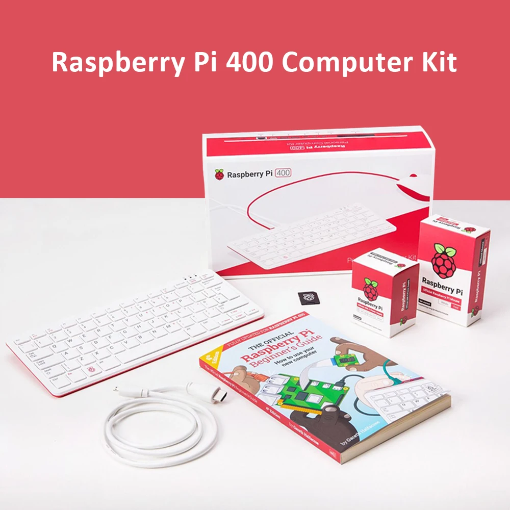 Novo raspberry pi 400 kit de computador pessoal teclado compacto com um computador embutido