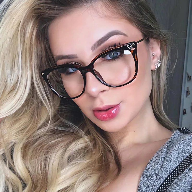 

Fashion Square Anti-Blue Glasses Women Relieve Eye Fatigue Cell Phone & Computer Goggles Ultralight Optical Eyeglasses Frame