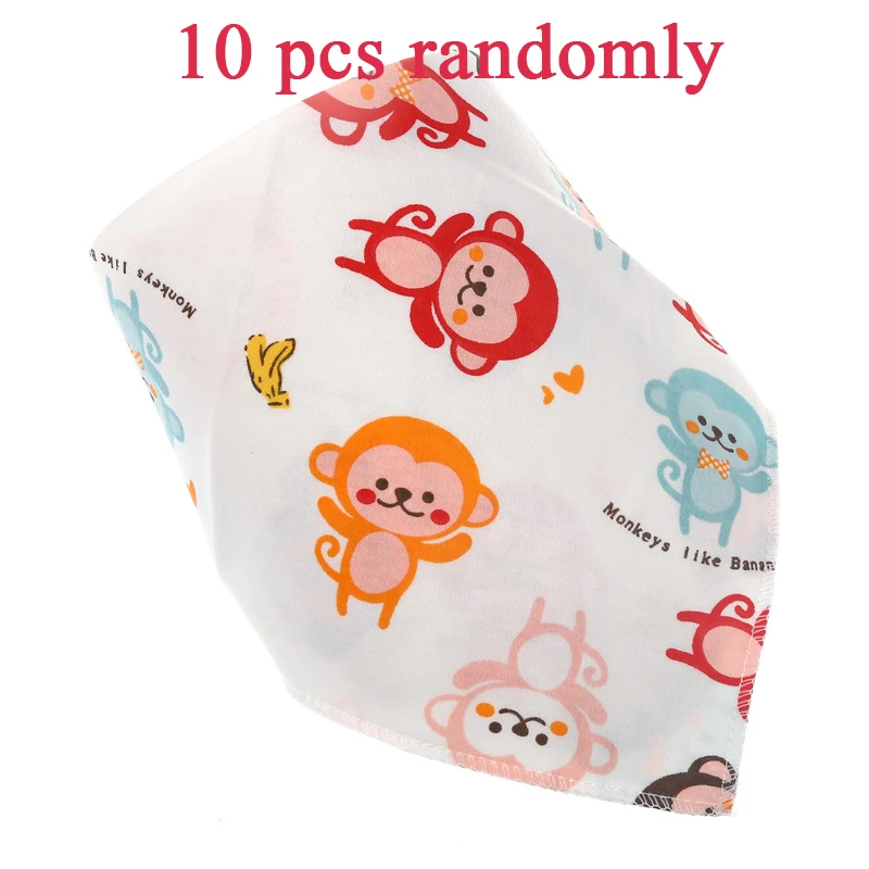 OkayMom/10 шт., От 0 до 3 лет Детские Мультяшные нагрудники, хлопковый шарф для малышей, регулируемый треугольный слюнявчик, одежда для маленьких мальчиков и девочек, передник для кормления - Цвет: as photo mixed