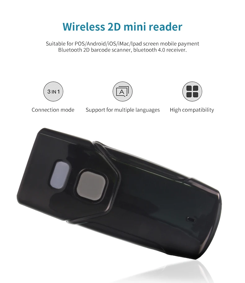 Scanner de Código de Barras Suporte para Iphone Chegada Nova Varredor Portátil Bom Desempenho Bluetooth 1d Ccd Mac Ios x Android Rd-t700 5 barras suporte para iphone, mac ios x, android
