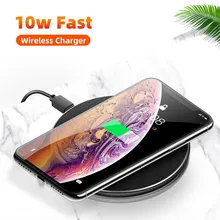 10 Вт Быстрое беспроводное зарядное устройство для samsung Galaxy S9 huawei Xiaomi USB Qi зарядное устройство для iPhone XS Max X Беспроводное зарядное устройство для телефона
