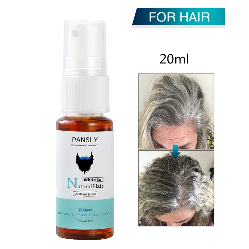 PANSLY-espray de Color Natural para el cabello para hombre y mujer, tratamiento de hierbas para el cabello blanco y gris