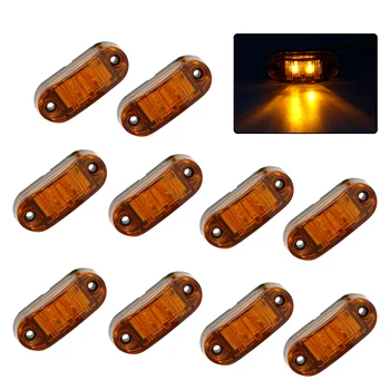 

10Pcs 12v / 24v Led Side Marker Lights for Trailer Trucks Caravan Side Clearance Marker Light Lamp Led LorryAmber Red White9-30V